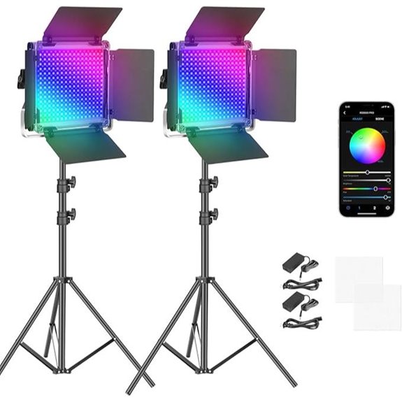 NEEWER 2 Pack RGB LED Video Light Kit
