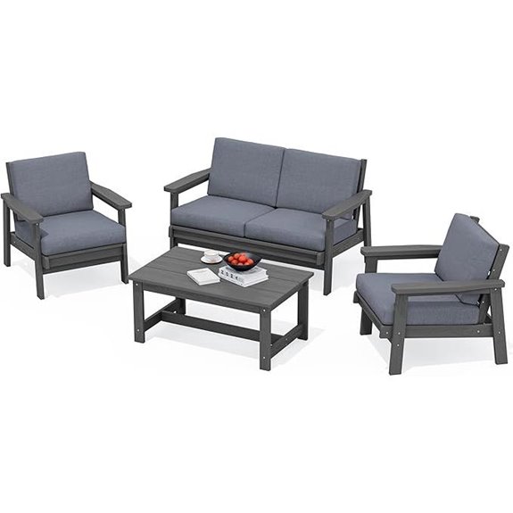 SERWALL 4-Piece HDPE Outdoor Furniture Set
