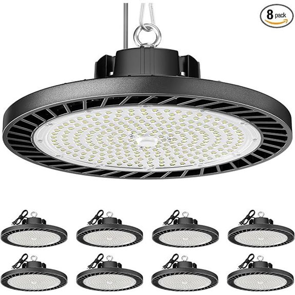 8 Pack 200W LED UFO High Bay Lights for Industrial Use