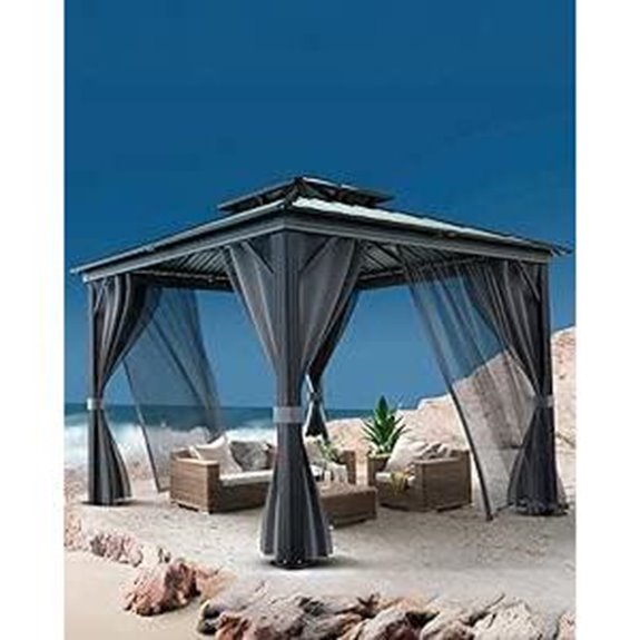 GarveeLife 8x8 Hardtop Gazebo with Mosquito Net