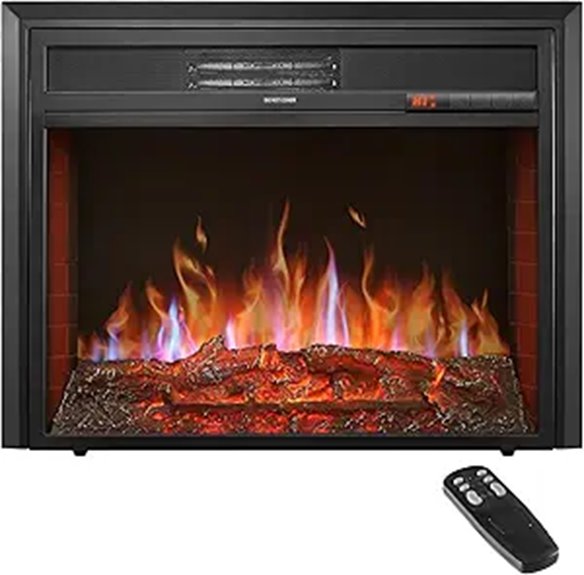 28 Electric Fireplace Insert with Remote & Timer