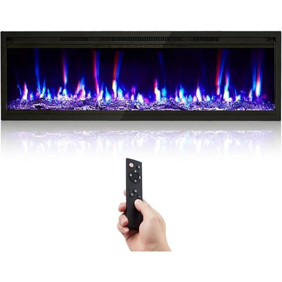 42 Electric Fireplace Insert with Remote & Adjustable Flame