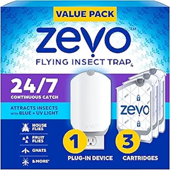 Zevo Fly Trap & Refills - UV Light Bug Catcher