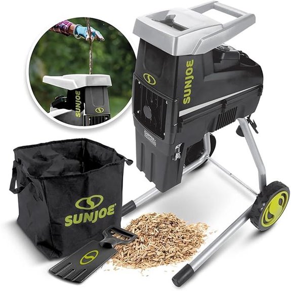Sun Joe Electric Wood Chipper Shredder with Collection Bag