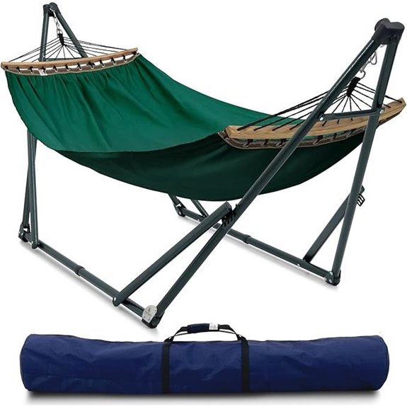 Tranquillo Steel Hammock Stand with Canvas (Emerald Green)