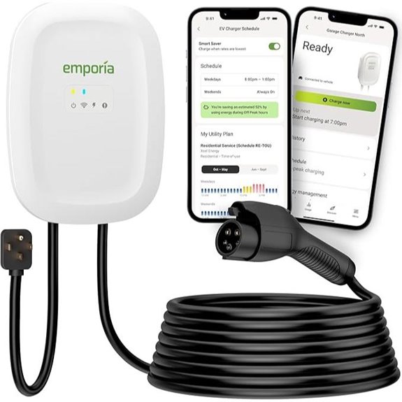EMPORIA Level 2 WiFi EV Charger with 25ft Cable