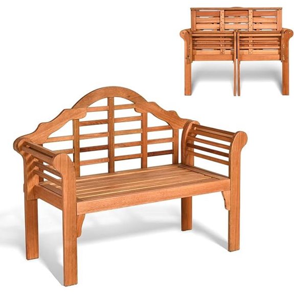 Giantex 4ft Foldable Eucalyptus Garden Bench
