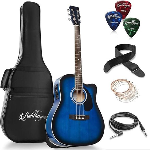 Ashthorpe Full-Size Acoustic-Electric Guitar Bundle