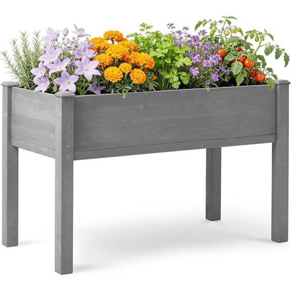 SoliWood Raised Garden Bed with Legs Grey Cedar