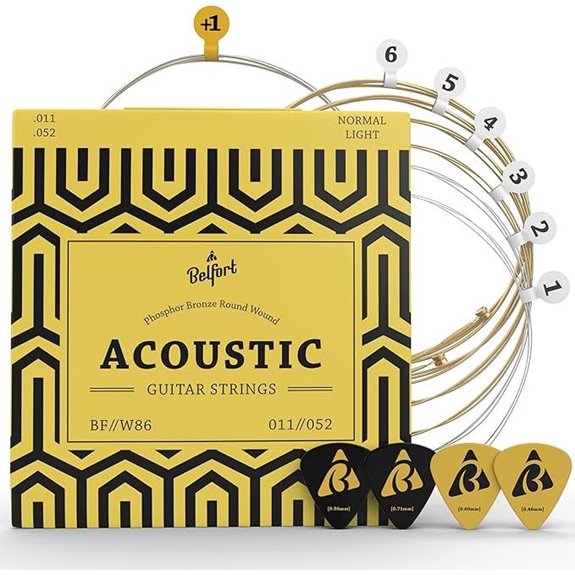 BELFORT Acoustic Guitar Strings Set with Picks & Bonus