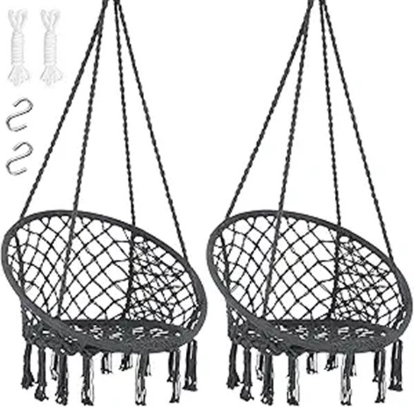 SUNCREAT Hammock Chair Swing with Hardware Pack of 2