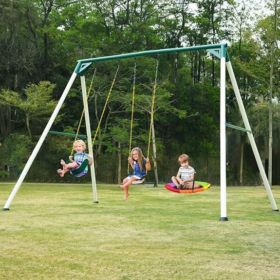 Hapfan 9.5' Heavy Duty Swing Set with Saucer