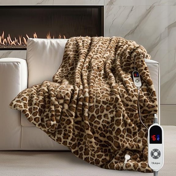 Luxury Faux Fur Heated Blanket with 6 Heat Levels