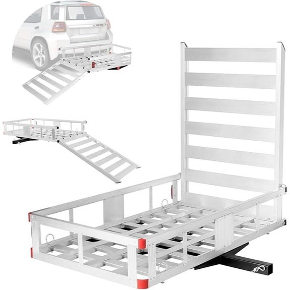 Heavy-Duty Hitch Cargo Carrier with Ramp (500lb)