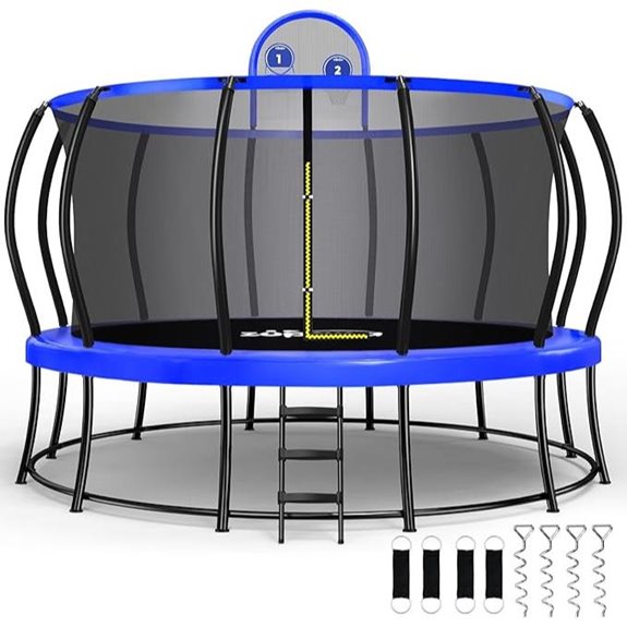 Zupapa 1800LBS Double Frame Trampoline with Basketball