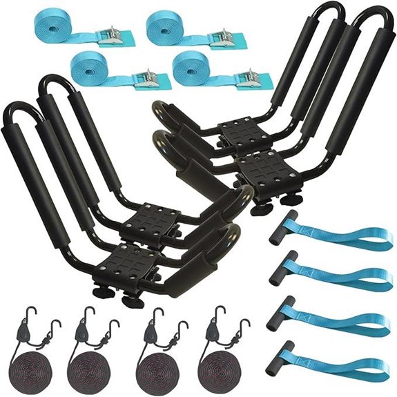 2 Pairs Heavy Duty Kayak Roof Rack with Tie-Downs