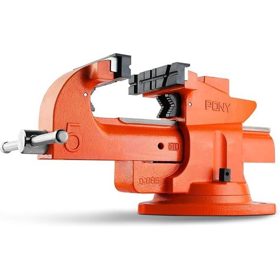 PONY Heavy Duty Bench Vise with Swivel Base