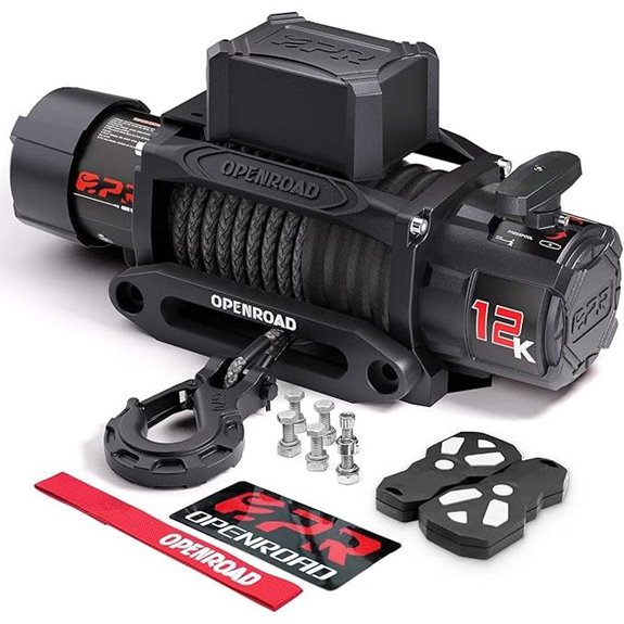 OPENROAD 12000 lbs Winch with Remote and Synthetic Rope