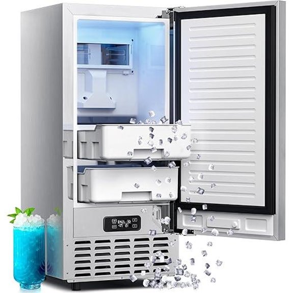 Kismile Nugget Ice Maker 80Lbs/Day Self-Cleaning