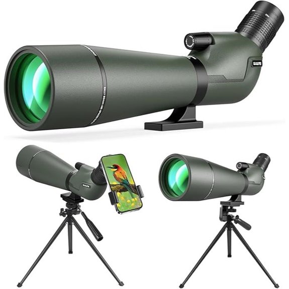 Waterproof 25-75x85 Spotting Scope with Phone Adapter
