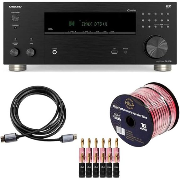 Onkyo TX-RZ30 170W 9.2-Channel 8K/4K Network AV Receiver Black with Cables