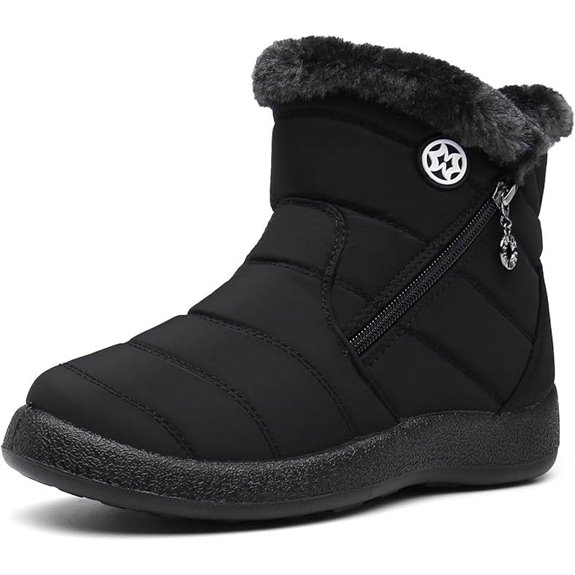 Hsyooes Women's Warm Fur Lined Winter Snow Boots