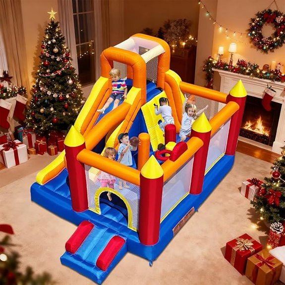 Baralir Inflatable Bounce House with Slide and Climbing