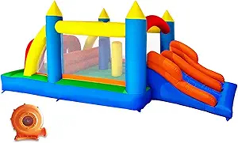 HuaKastro Inflatable Obstacle Bounce House with Slides