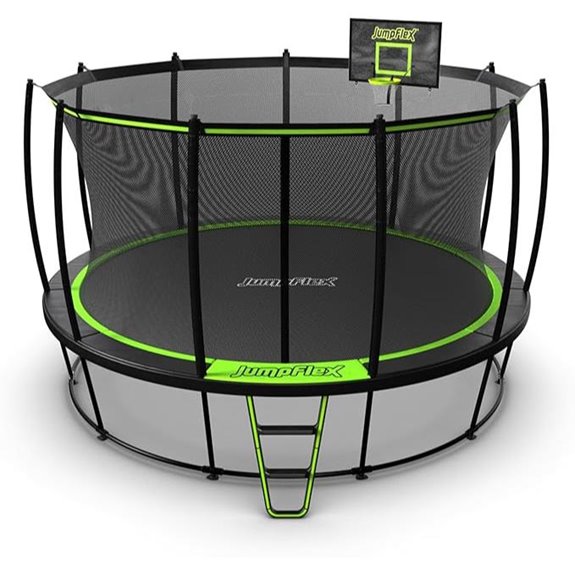 JumpFlex Hero Round Backyard Trampoline with Enclosure