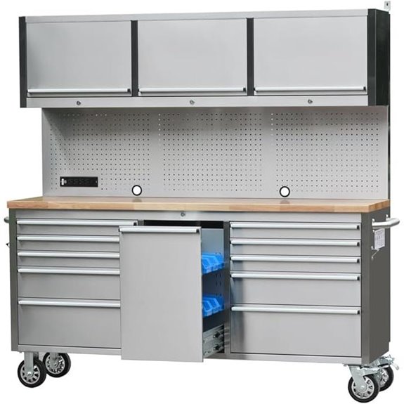 72-Inch Rolling Tool Chest with Cabinets and Storage