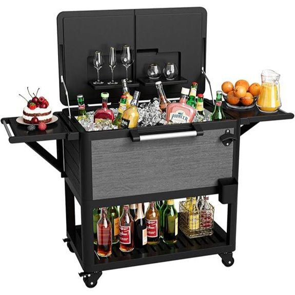 104 Quart Rolling Ice Chest Cooler Cart