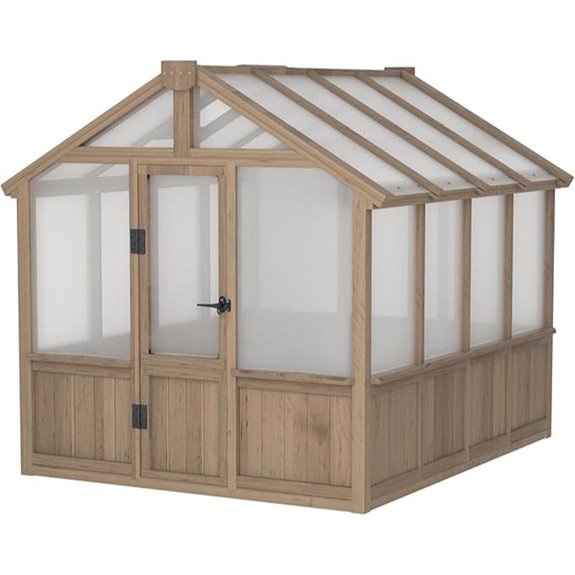 BlueWish 6x8FT Greenhouse with Cedar Frame