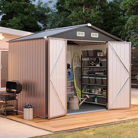 Aoxun 7.4x5.3ft Metal Outdoor Storage Shed
