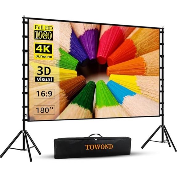 TOWOND 180-inch Outdoor Projector Screen with Stand