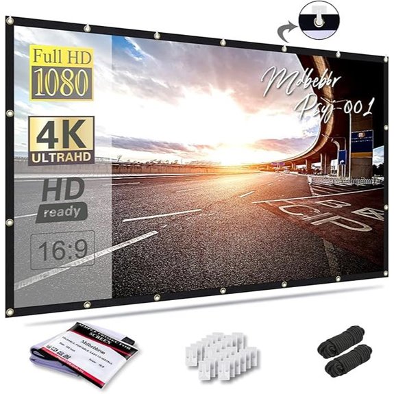 120-Inch Foldable Projector Screen for Home & Outdoors
