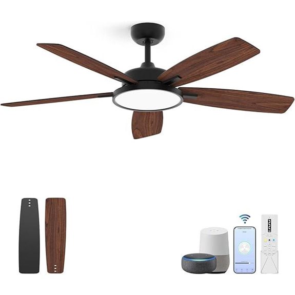 Roomratv 52 Inch Smart Ceiling Fan with Light