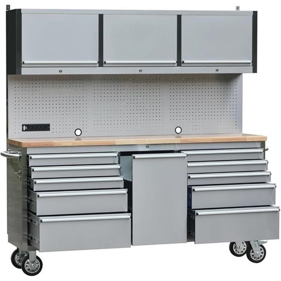 72-inch Stainless Steel Rolling Tool Chest with Storage