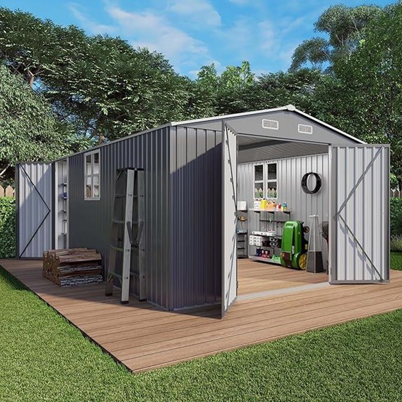 10x14x6.7FT Steel Outdoor Storage Shed