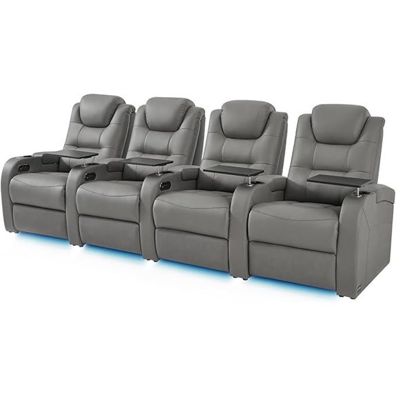 Leather Power Recliner Theater Seats (Row of 4)