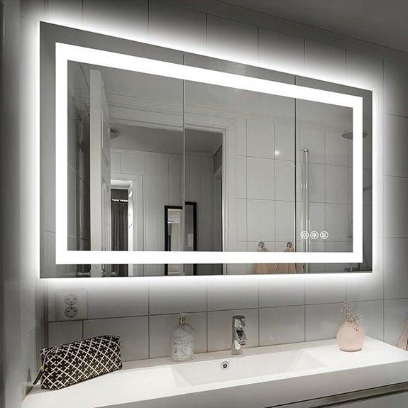 40X32 LED Bathroom Mirror with Lights and Dimmable Features