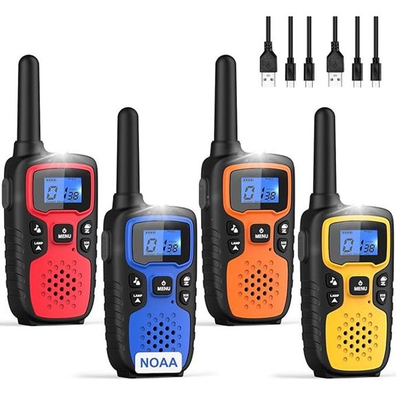 Wishouse Long Range Rechargeable Walkie Talkies (4 Pack)