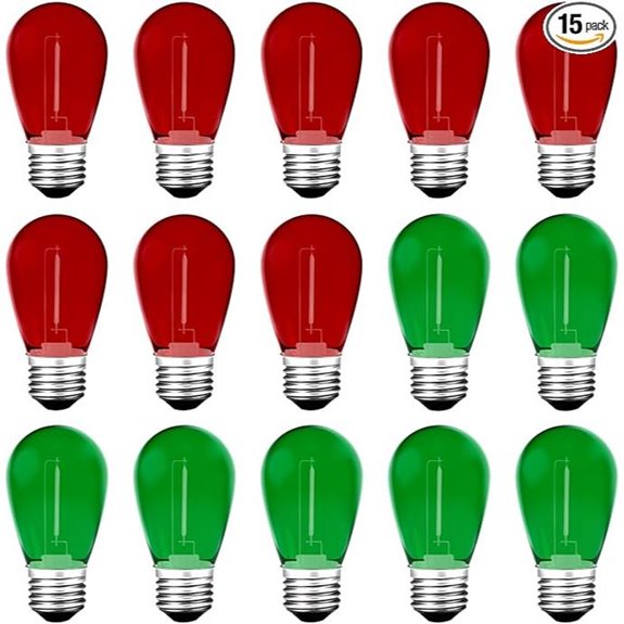 Meconard S14 LED String Light Bulbs 15-Pack