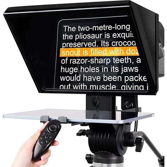 All-Metal 12-inch Teleprompter with Remote and Glass