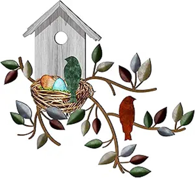 Peryiter Metal Bird Wall Decor for Indoor Outdoor Garden