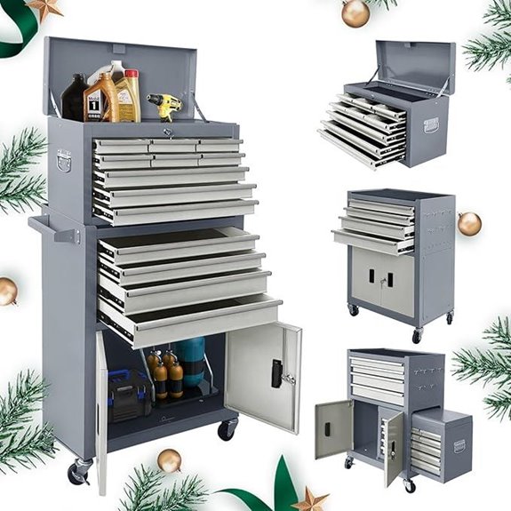 13-Drawer Rolling Metal Tool Chest with Lock