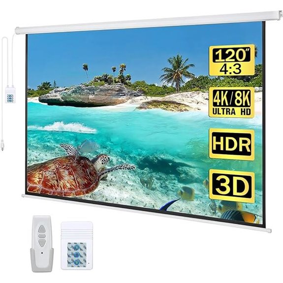 Kayle 120 Motorized Projector Screen with Remote