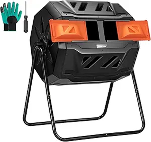 VIVOSUN Outdoor Dual Rotating Compost Bin 43 Gallon