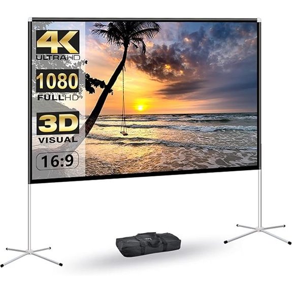Outdoor 80-Inch 4K Portable Projector Screen with Stand