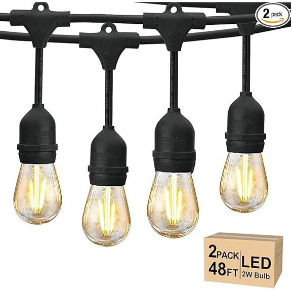 Svater 96FT Outdoor String Lights with LED Bulbs