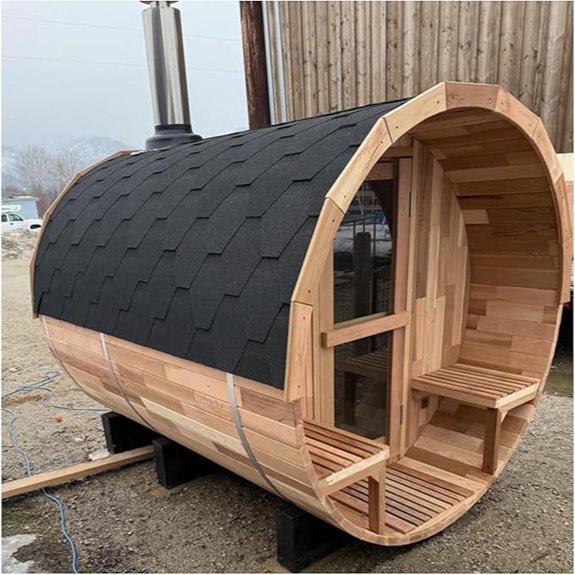Smartmak Outdoor Barrel Steam Sauna for 2-10 Persons